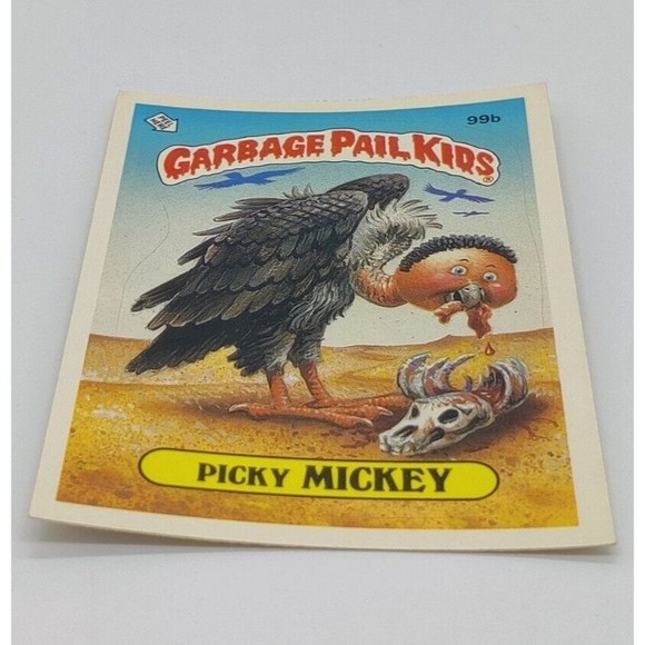 1986 Garbage Pail Kids Picky Mickey 99b 3rd Series GPK Card Sticker Vintage 99 B - Picture 2 of 3